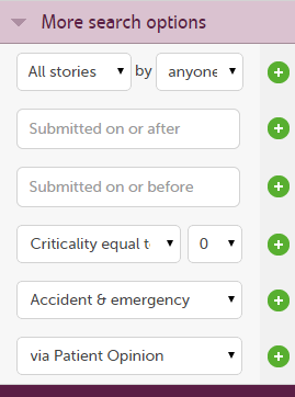 More search options