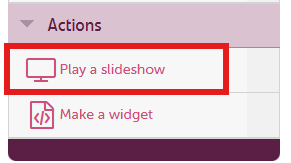 Screenshot of Play a slideshow button